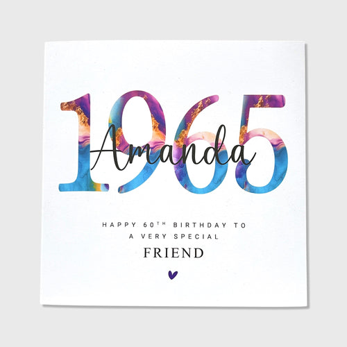 Personalised 60th Birthday Card Friend Sister Daughter 1965