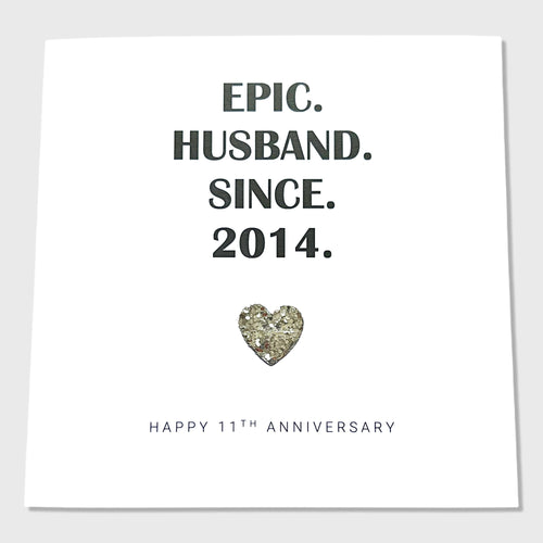 11th Wedding Anniversary Card Steel Anniversary Epic Wife Husband Him Her Couple