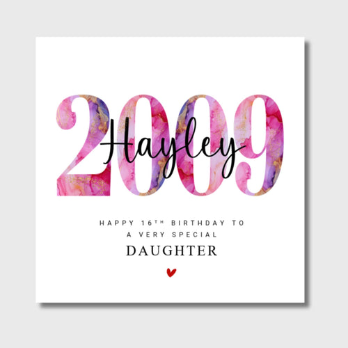 16th Birthday Card Daughter Sister Granddaughter