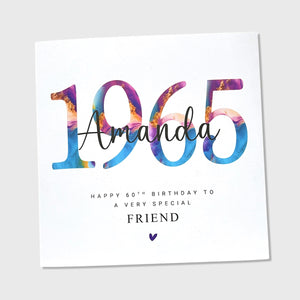 Personalised 60th Birthday Card Friend Sister Daughter 1965