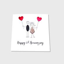 Load image into Gallery viewer, 1st Wedding Anniversary Card Paper Anniversary Card Wife Husband Him Her Couple Friends