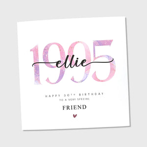 30th Birthday Card 1995 Daughter Granddaughter Sister Niece Auntie Friend Her