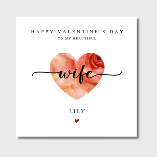 Personalised Valentine's Day Card for Wife Her
