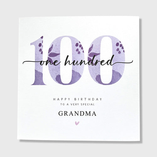 100th Birthday Card Dad Grandad Mum Grandma