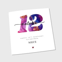 Load image into Gallery viewer, 12th Birthday Card Personalised Granddaughter Daughter Sister Niece