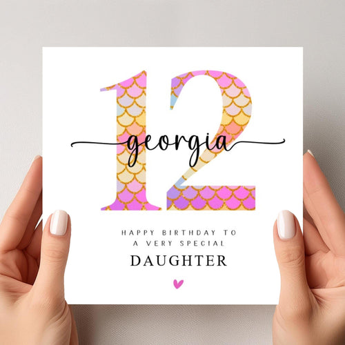12th Birthday Card Personalised Daughter Granddaughter Sister Niece Goddaughter