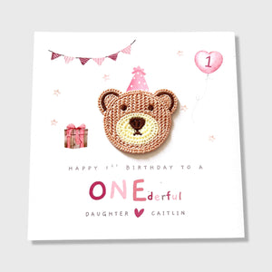 1st Birthday Card Personalised Daughter Granddaughter Niece Goddaughter Sister