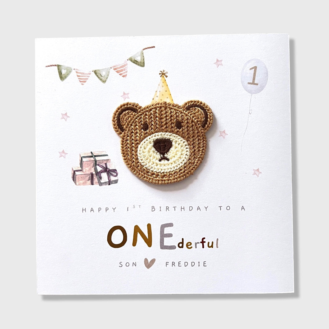 1st Birthday Card Personalised Son Grandson Nephew Godson Brother