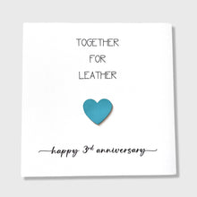 Load image into Gallery viewer, 3rd Wedding Anniversary Card Together for Leather Anniversary