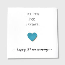 Load image into Gallery viewer, 9th Wedding Anniversary Card, Together for Leather, Him Her Husband Wife Couple
