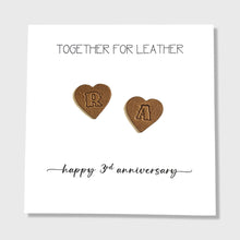 Load image into Gallery viewer, Personalised 3rd Wedding Anniversary Card, Together for Leather