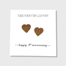 Load image into Gallery viewer, Personalised 3rd Wedding Anniversary Card, Together for Leather