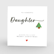 Load image into Gallery viewer, Daughter Christmas Card Leather Xmas Tree Bauble Card