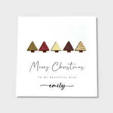 Load image into Gallery viewer, Personalised Christmas Card, Wife, Husband, Leather Trees