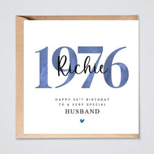 Load image into Gallery viewer, Personalised 50th Birthday Card, 1976 Brother Dad Uncle Step Dad Husband