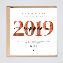 Load image into Gallery viewer, 7th Wedding Anniversary Card, 2019 Copper, Him Her