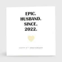Load image into Gallery viewer, 4th Wedding Anniversary Card, Linen Anniversary, Epic Him Her