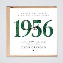 Load image into Gallery viewer, Personalised 70th Birthday Card, 1956 Dad Grandad Brother Uncle Godfather