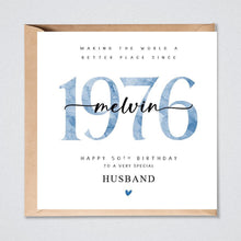 Load image into Gallery viewer, Personalised 50th Birthday Card, 1976 Son Brother Dad Uncle Step Dad Husband