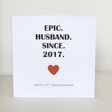 Load image into Gallery viewer, 9th Wedding Anniversary Card Leather Copper Heart