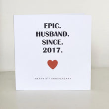 Load image into Gallery viewer, 9th Wedding Anniversary Card Leather Copper Heart