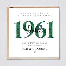 Load image into Gallery viewer, Personalised 65th Birthday Card, 1961 Dad Grandad Brother Uncle Godfather