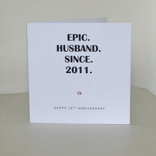 Load image into Gallery viewer, 15th Wedding Anniversary Card, Crystal Anniversary, Epic Him Her Couple