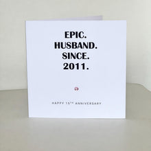 Load image into Gallery viewer, 15th Wedding Anniversary Card, Crystal Anniversary, Epic Him Her Couple