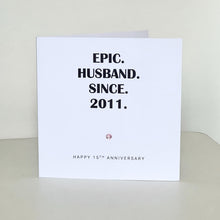 Load image into Gallery viewer, 15th Wedding Anniversary Card, Crystal Anniversary, Epic Him Her Couple