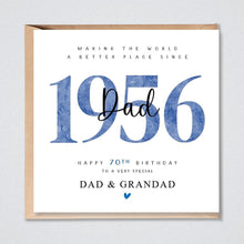 Load image into Gallery viewer, Personalised 70th Birthday Card, 1956 Dad Grandad Brother Uncle Godfather