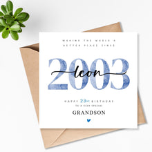 Load image into Gallery viewer, Personalised 23rd Birthday Card, 2003, Son Brother Nephew Friend