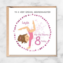 Load image into Gallery viewer, Personalised 8th Birthday Card for Her, Gymnast Any Age