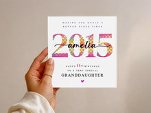 Load image into Gallery viewer, Personalised 11th Birthday Card, Granddaughter, Daughter, Sister, Niece, Her