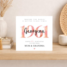 Load image into Gallery viewer, 65th Birthday Card 1961 Personalised, Mum Sister Grandmother