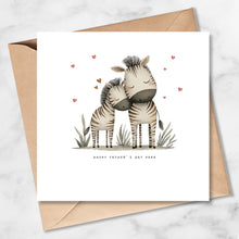 Load image into Gallery viewer, Fathers Day Card, Father and Child Zebras