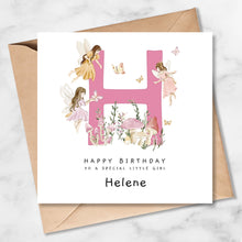 Load image into Gallery viewer, Personalised Birthday Card for Girl, Fairies, Any Age