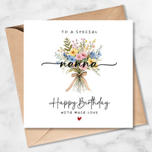 Load image into Gallery viewer, Nanna Birthday Card, Meadow Flowers Bouquet