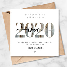Load image into Gallery viewer, 6th Wedding Anniversary Card, Iron 2020, Him, Her