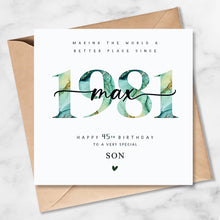 Load image into Gallery viewer, Personalised 45th Birthday Card, 1956 Dad Grandad Brother Uncle Godfather