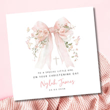 Load image into Gallery viewer, Personalised Christening Card for Girl, Daughter, Granddaughter