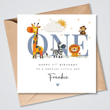 Load image into Gallery viewer, 1st Birthday Card Personalised, Son Grandson Nephew Godson Brother, for Girl or Boy