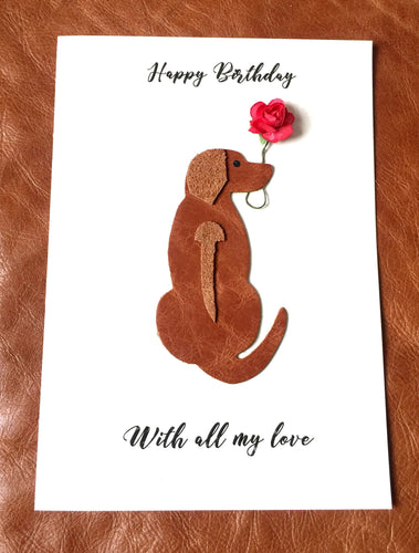 Rhodesian Ridgeback Birthday Card Leather Ridgeback Dog