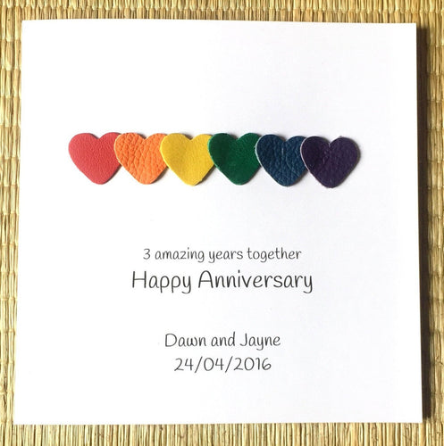 3rd Anniversary Card Personalised (Leather Anniversary)