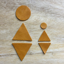 Load image into Gallery viewer, 28 Pieces Leather Triangle Blanks Earring Shapes Die Cuts English Mustard 14 Pairs