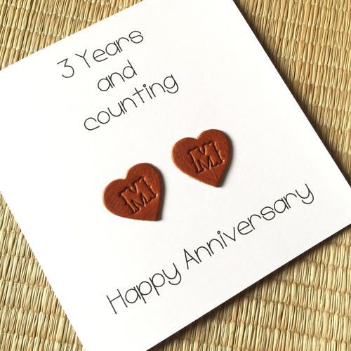 Personalised 3rd Wedding Anniversary Card (Leather Anniversary)