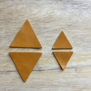 28 Pieces Leather Triangle Blanks Earring Shapes Die Cuts English Mustard 14 Pairs