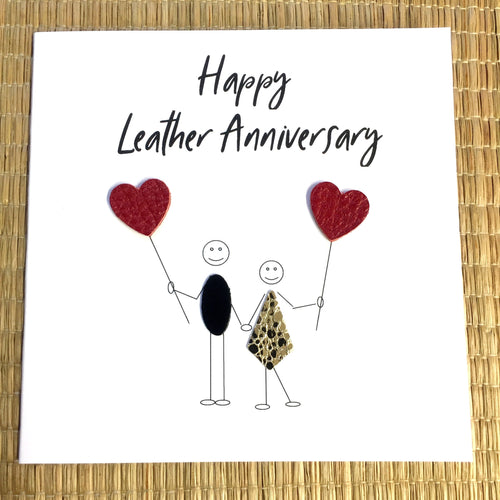 3rd Anniversary Card (Leather Wedding Anniversary) Little People