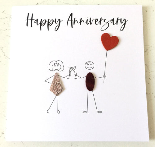 Anniversary Card Leather Wedding Anniversary Card Any Milestone