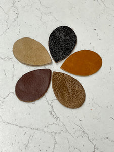 5 pairs Leather Teardrop Blanks Brown Die Cut Shapes Teardrop Earrings 10 pcs Earring Blanks