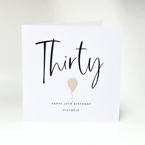 30th Birthday Card Personalised Thirty Birthday